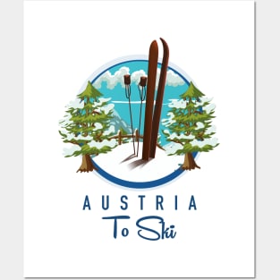 Austria To Ski sports logo Posters and Art